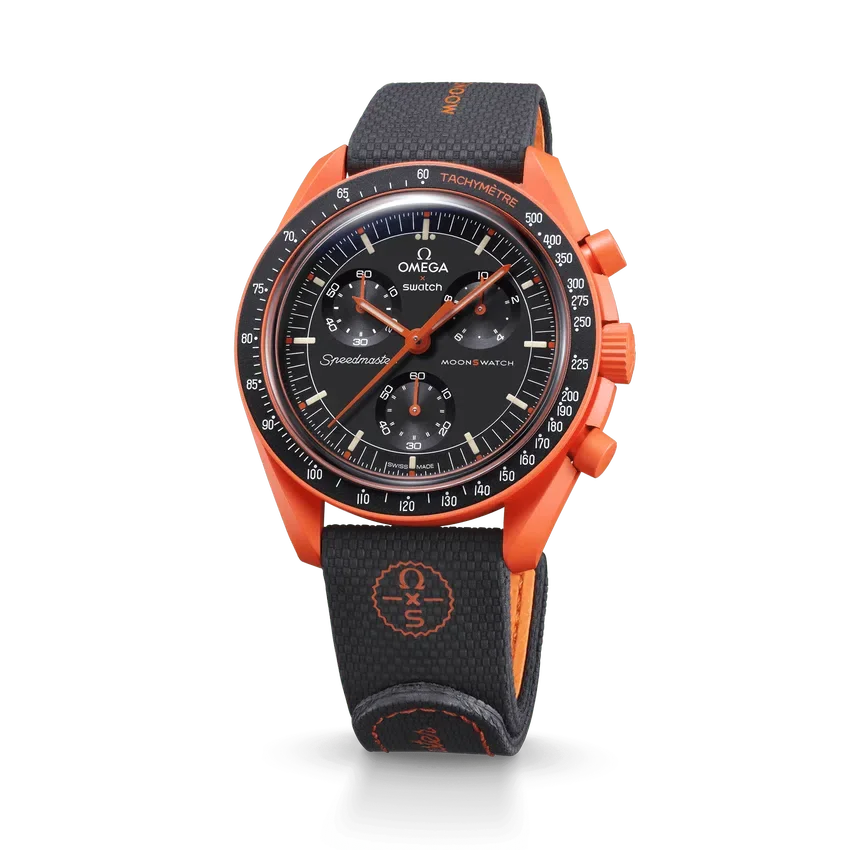 Moonswatch Black/Orange Rubber