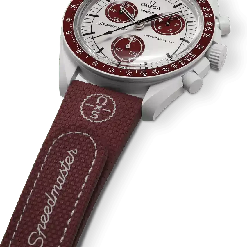 Moonswatch Bordeaux/Light Grey Rubber