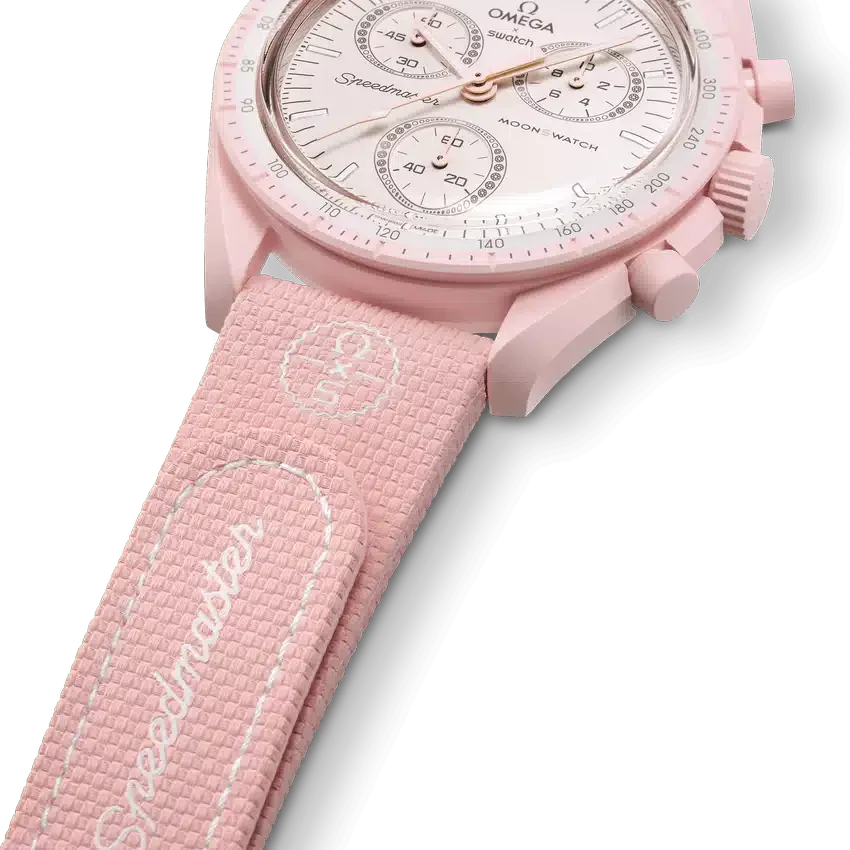 Moonswatch Light Pink/White Rubber